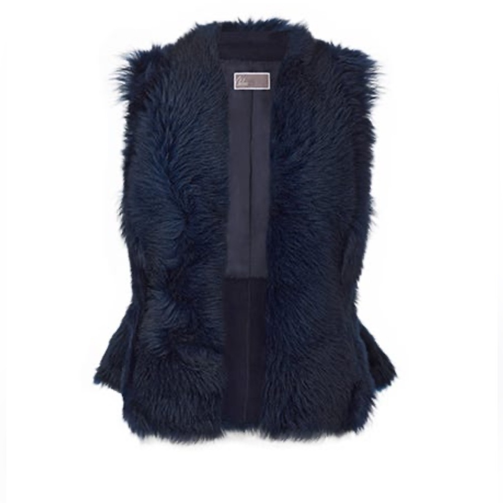 Olivia Palermo Suede & Shearling Lamb Fur Vest -Size Medium